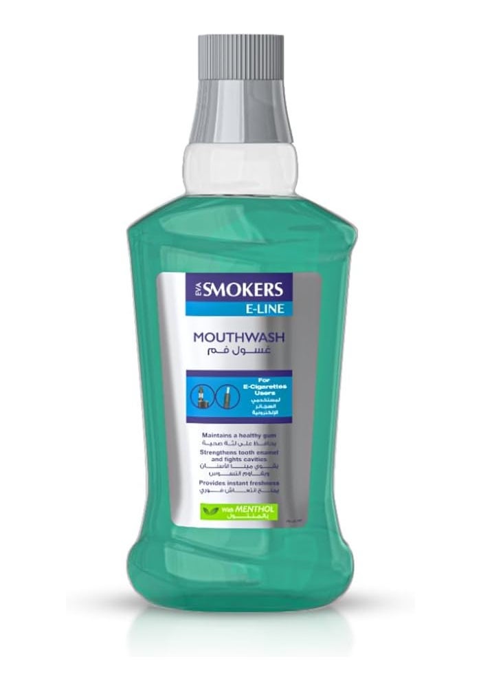 Eva Smokers E-Line Mouthwash with Menthol Flavor for E-Cigarette Users, 250ml - Image 1
